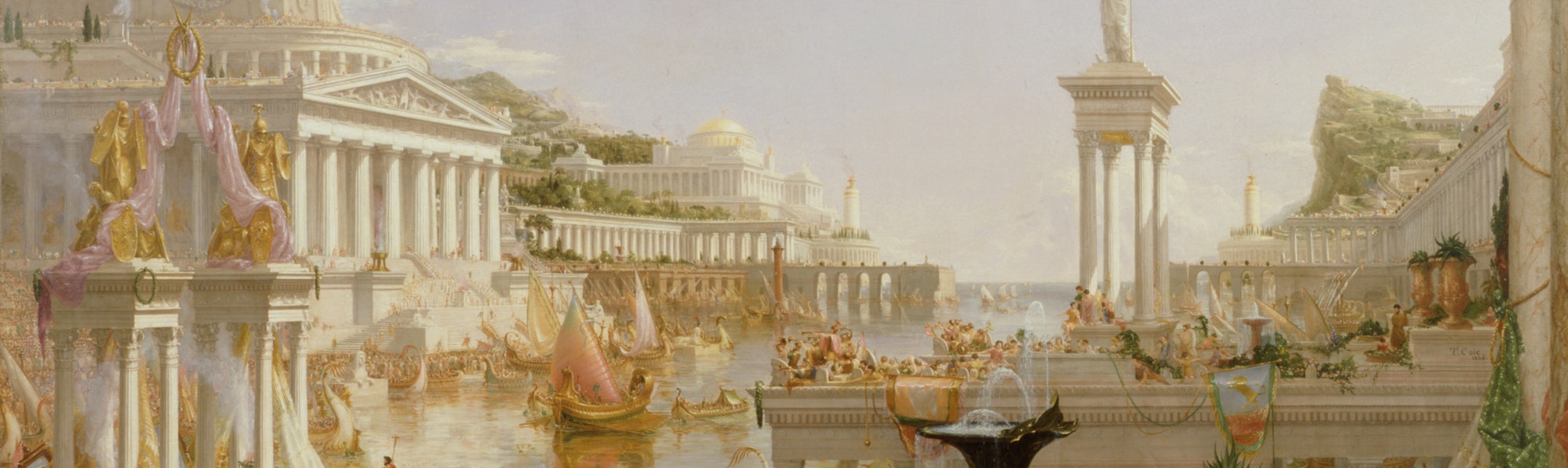 Thomas Cole's Course of Empire Consummation showing the flowering of civilization