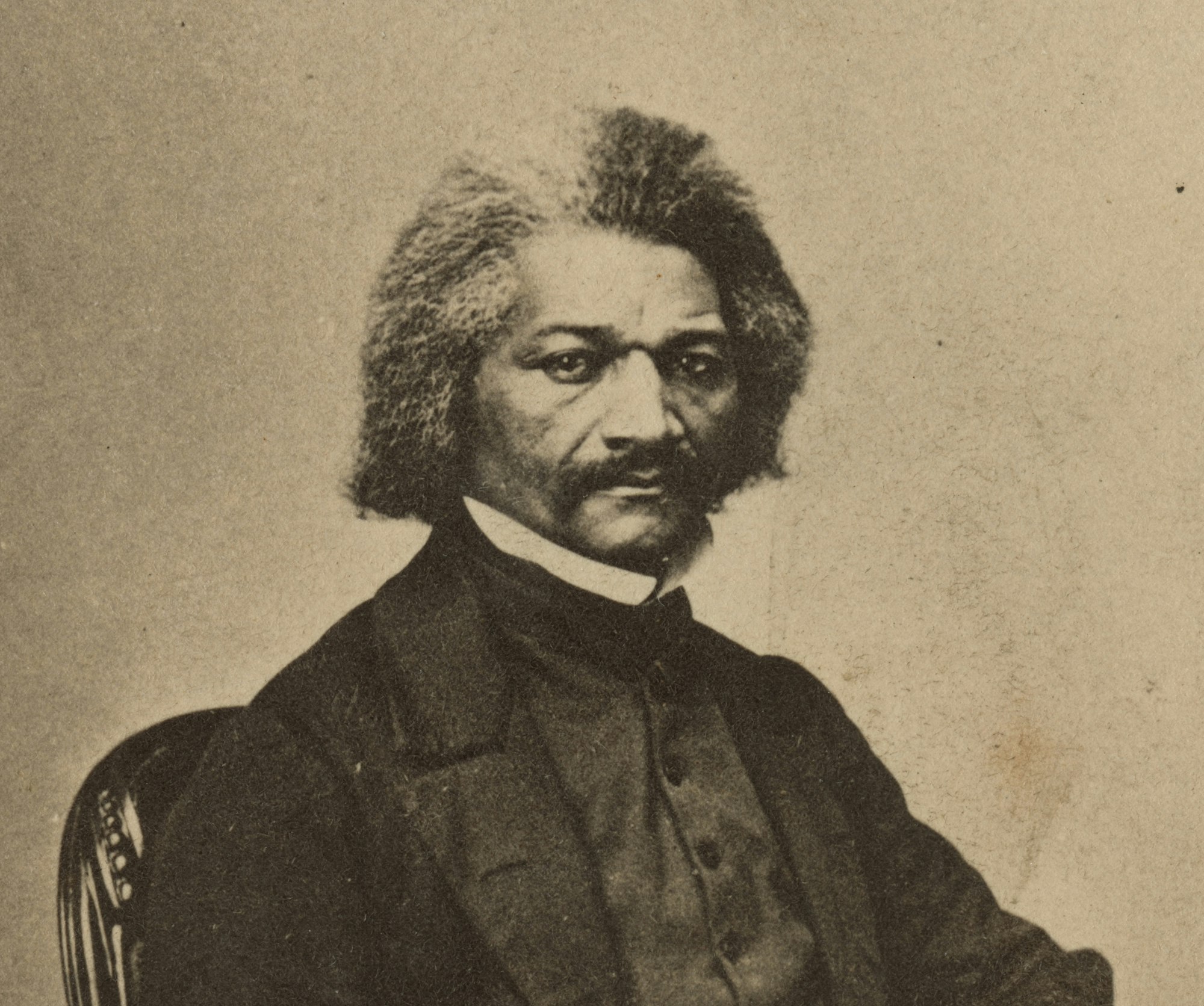 Frederick Douglass image on a carte-de-visite.