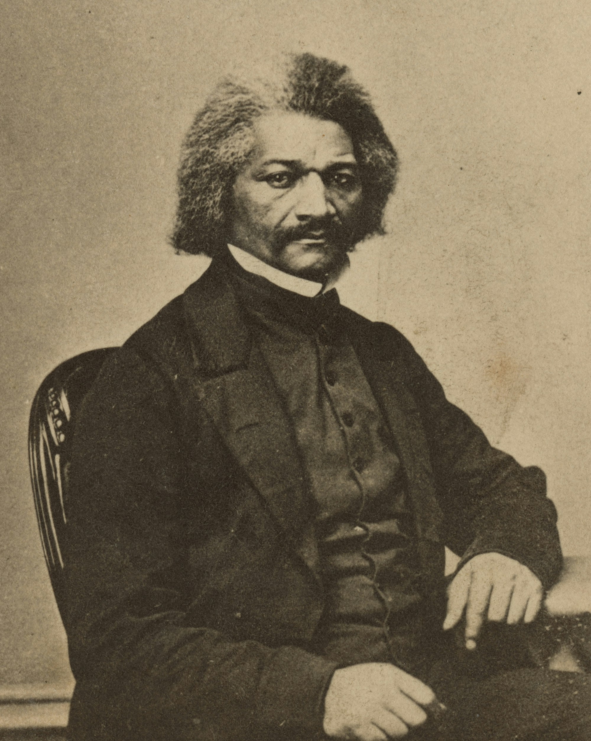 Frederick Douglass image on a carte-de-visite.