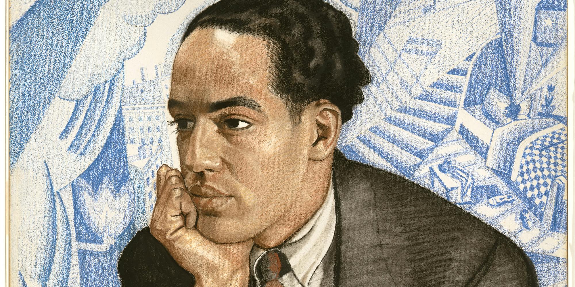 Winold Reiss (1883-1953), Langston Hughes (1902–1967), c. 1925. Pastel on illustration board, Sheet: 30 1/16 by 21 5/8 inches. National Portrait Gallery, Smithsonian Institution; gift of W. Tjark Reiss, in memory of his father, Winold Reiss.