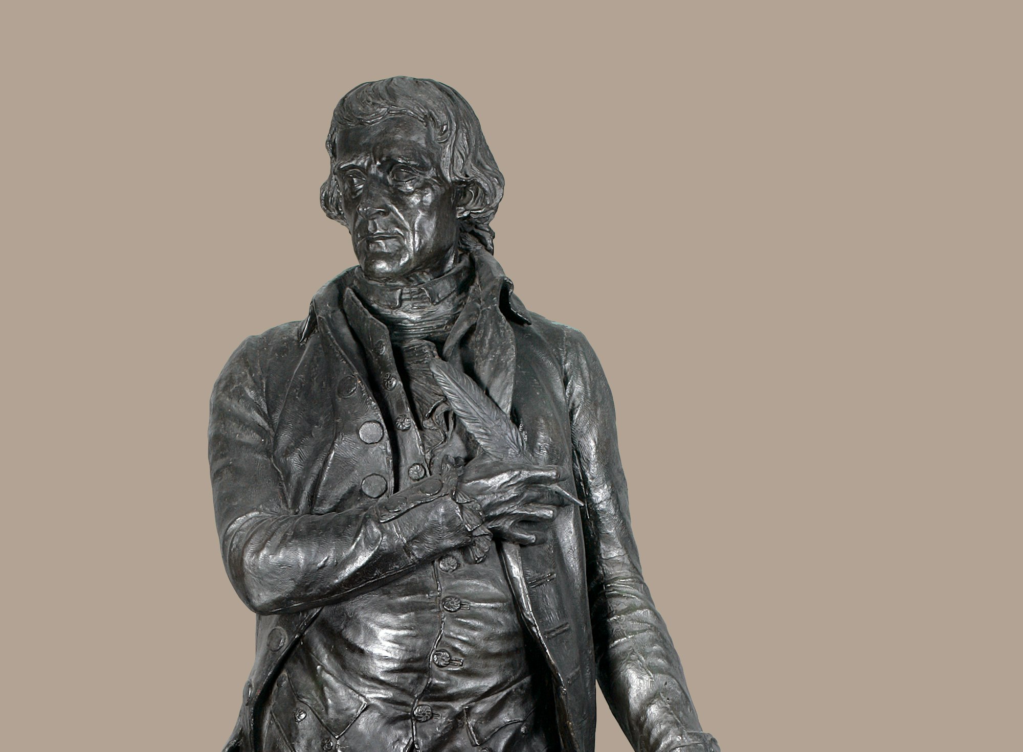 Pierre Jean David d'Angers (French, 1788-1856)
Thomas Jefferson (1743-1826), 1833
Painted plaster
85 x 37 x 35 1/2 in.
Collection of the Public Design Commission of the City of New York