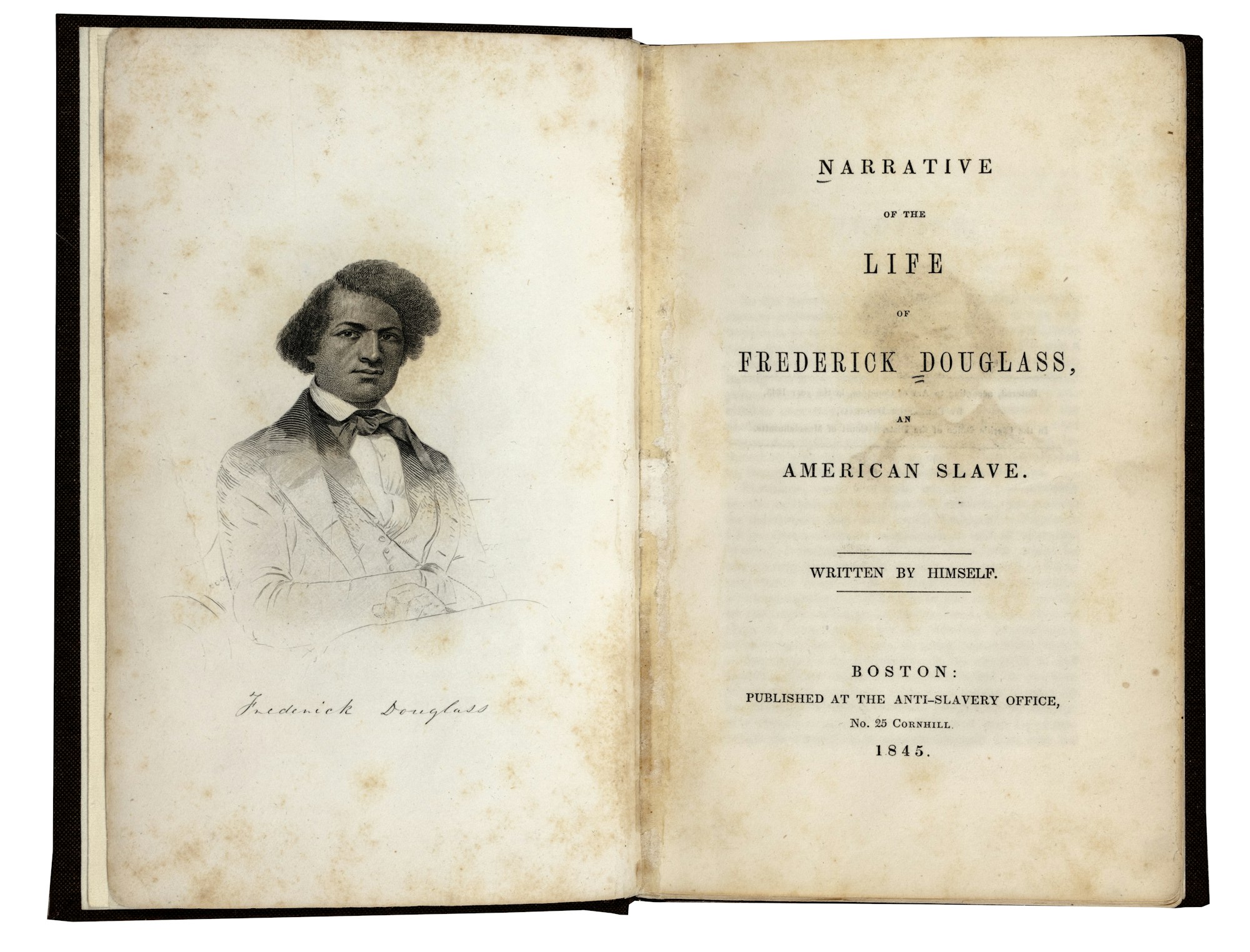 title page from a copy of Frederick Douglass, Narrative of the Life of Frederick Douglass, an American Slave, 1845. Patricia D. Klingenstein Library, New-York Historical Society