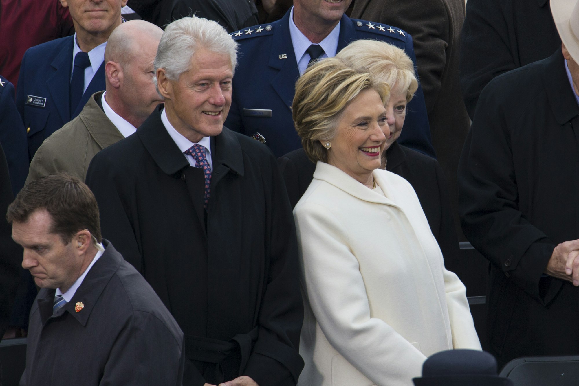 Bill and Hillary Clinton at the inauguration on 20 January 2017