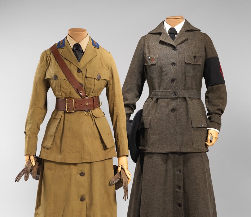 Motor Corps of the National League for Women’s. Service, Ambulance Corps Uniform, ca. 1917. And Abercrombie and Fitch Co. (est. 1892). Smith College Relief Unit Uniform and Hat, ca. 1917