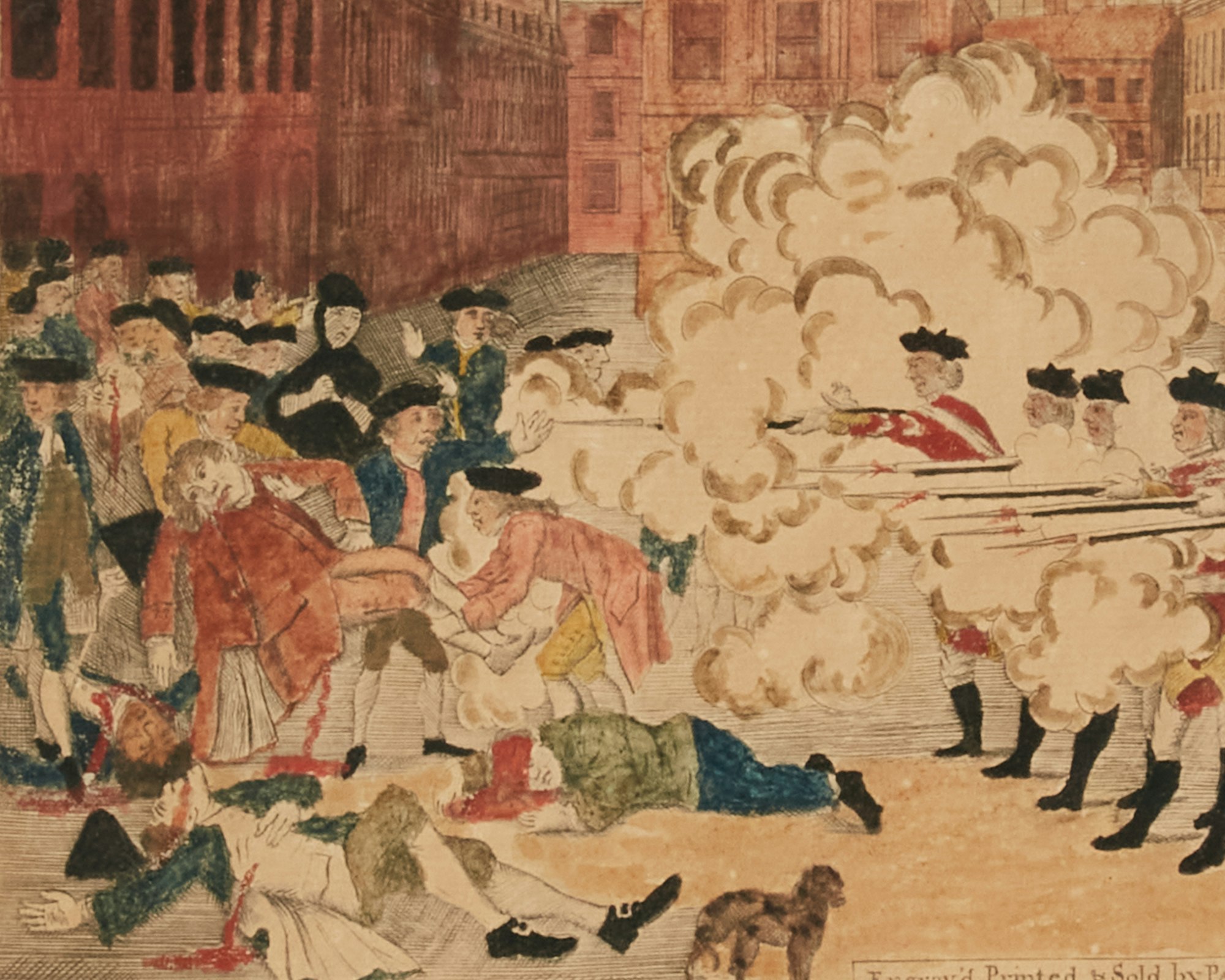 The Bloody Massacre perpetrated in King Street, Boston, on March 5th, 1770 (Boston). Paul Revere (engraver). David M. Rubenstein Collection