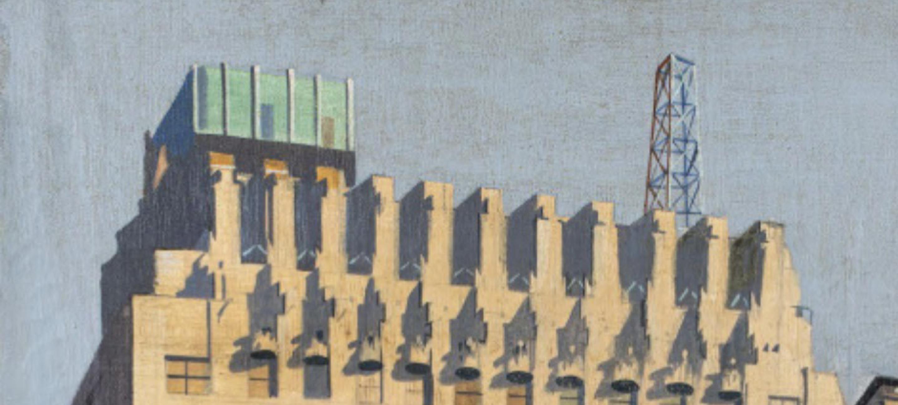 Charles R. Sheeler (1883-1965), Chanin Building, detail, 1948. Collection of Elie and Sarah Hirschfeld, Scenes of New York City.