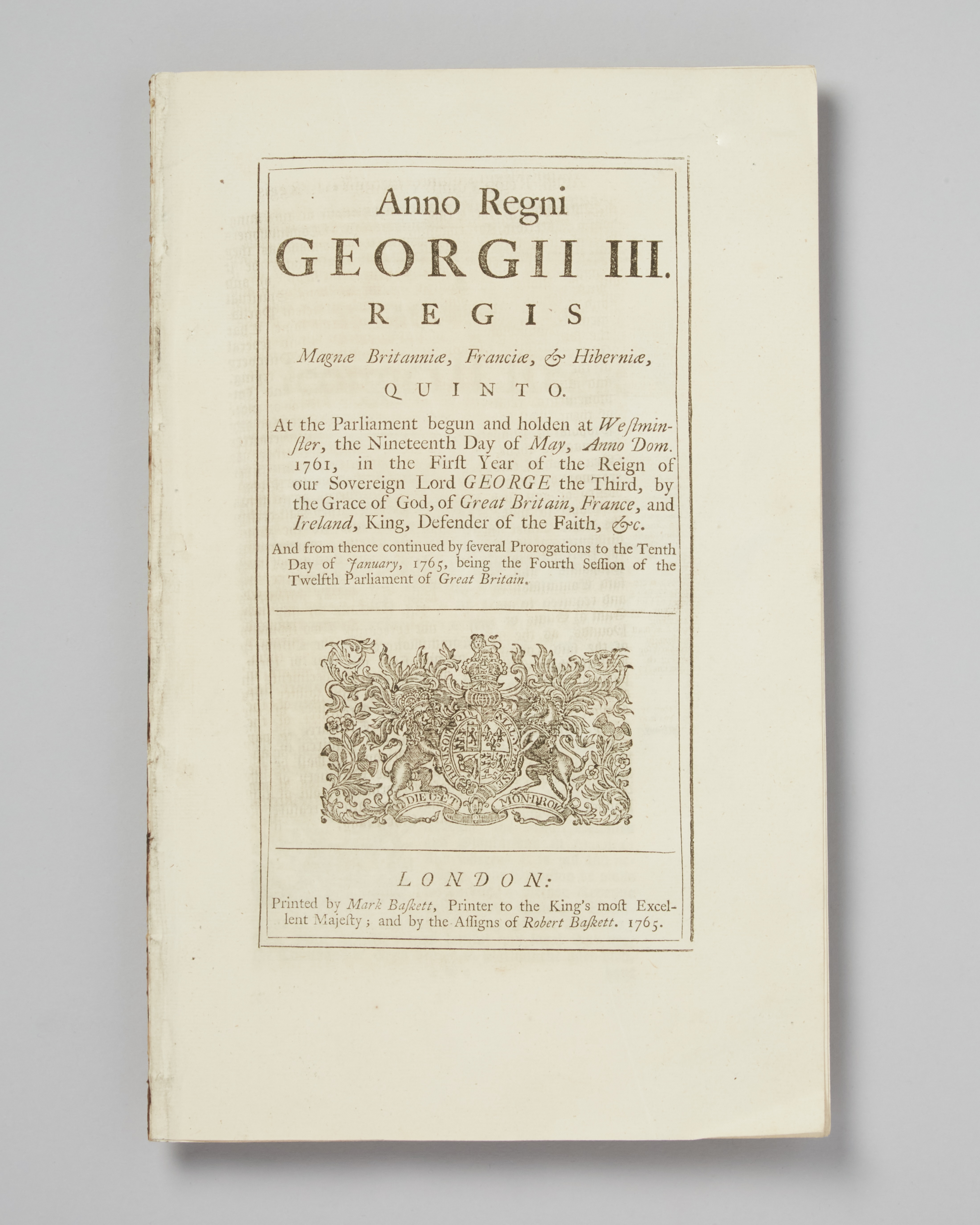 [The Stamp Act] An Act for Granting and Applying Certain Stamp Duties [. . .] in the British Colonies and Plantations in America (London: Baskett, 1765). Courtesy of David M. Rubenstein.