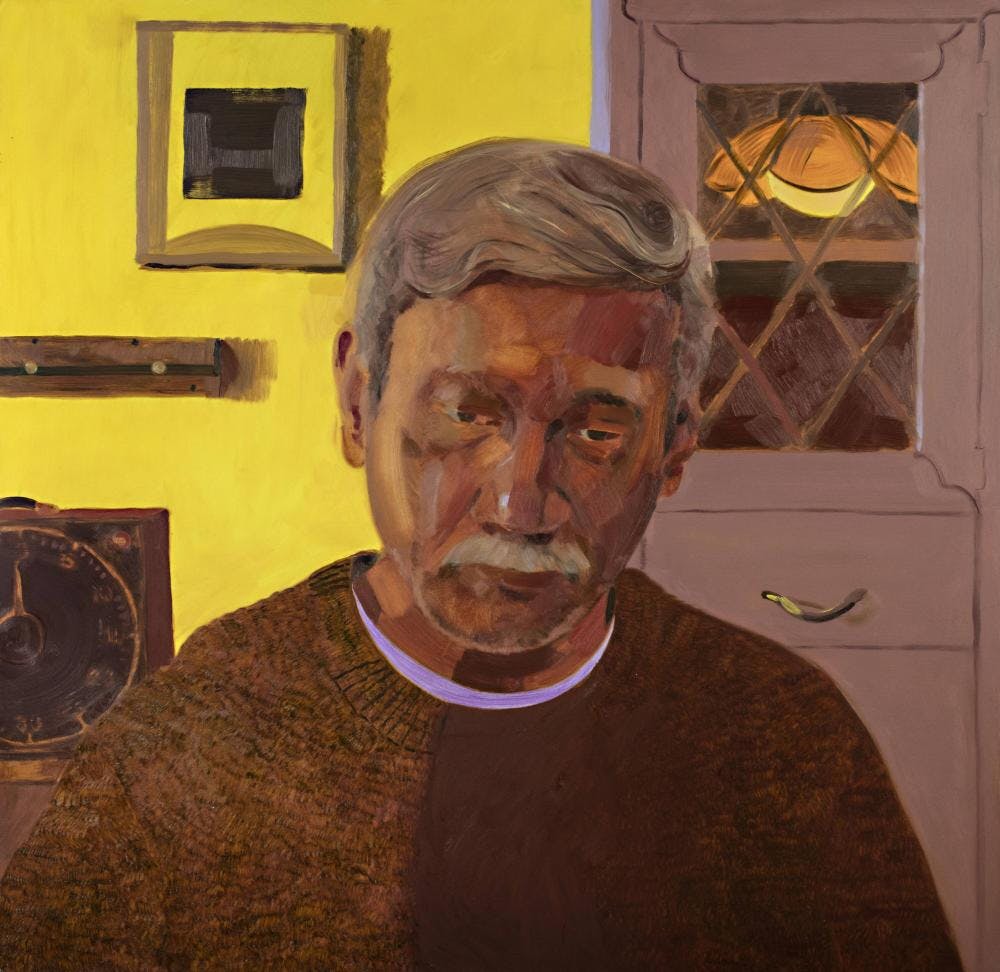 Anthony Cudahy (American, b. 1989). Sunil, 2024, painting depicting Indian Canadian photographer Sunil Gupta