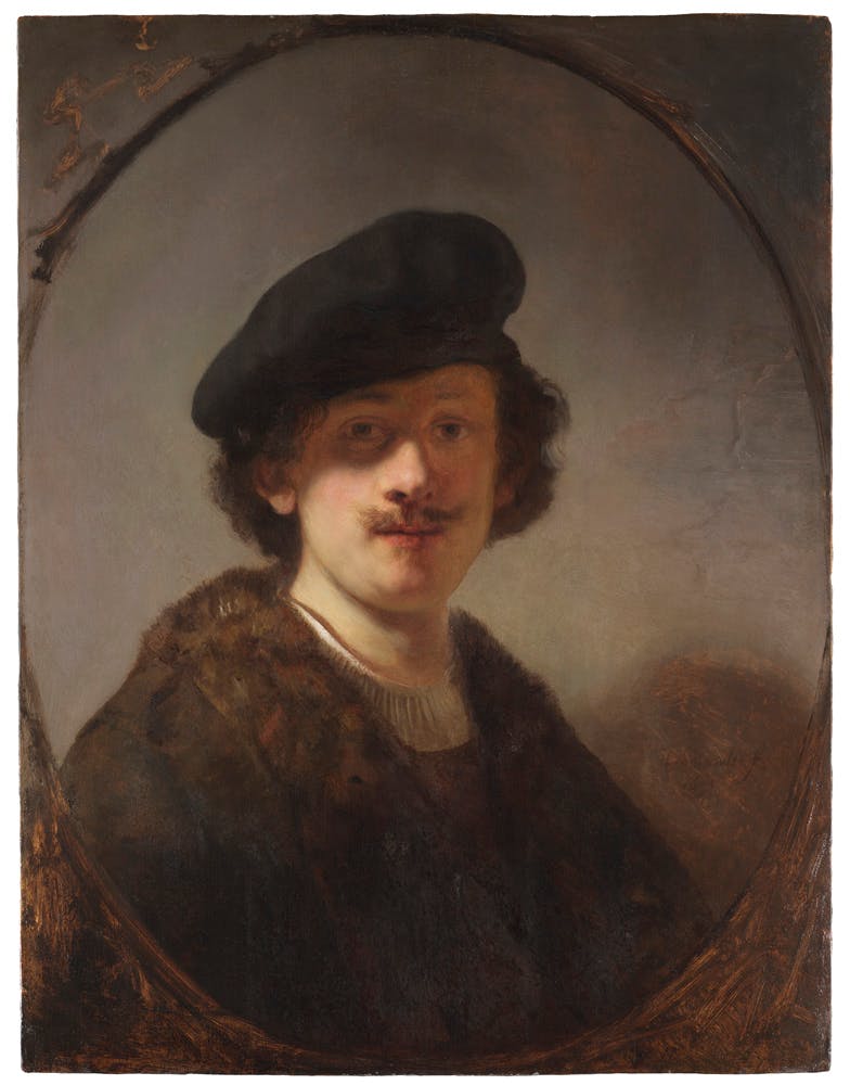 Rembrandt van Rijn (1606-1669), Self-Portrait with Shaded Eyes, 1634. Oil on panel. Image courtesy of the Leiden Collection, New York