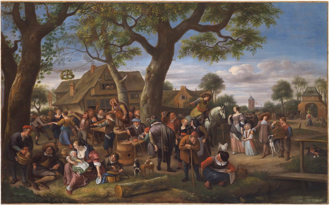Jan Steen (1626-1679), Peasants Merrymaking Outside an Inn, ca. 1676. Oil on canvas. Image courtesy of the Leiden Collection, New York