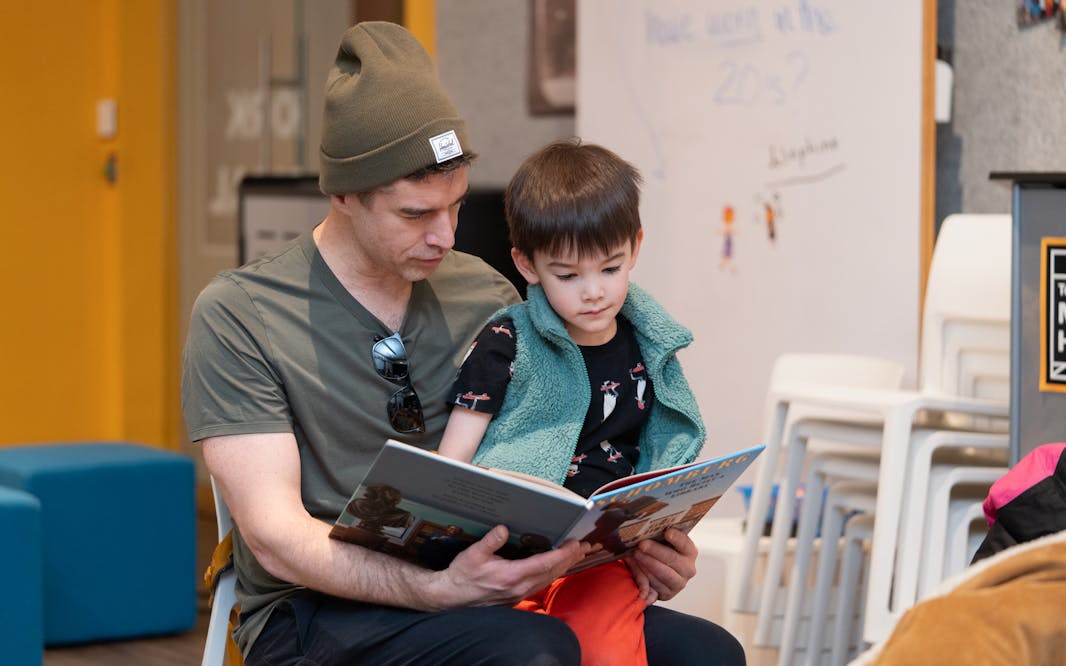 boy and father on Asian American Pacific Islander Family Day