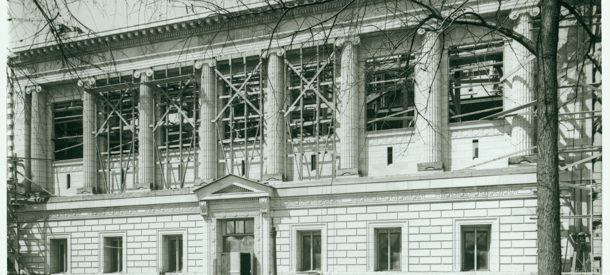 The original New York Historical building on Central Park West under construction in the early 1900s
New-York Historical Society construction at 170 Central Park West ca. approximately 1905-1906