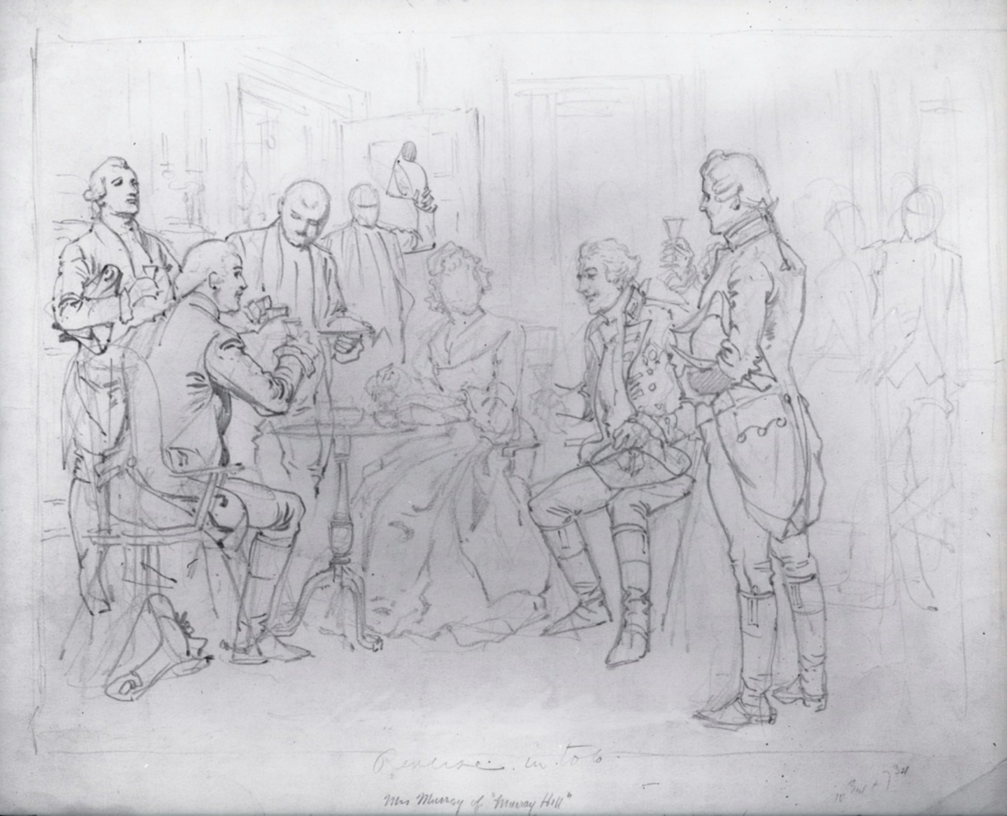 Henry Alexander Ogden (1856–1936) artist. Mrs. Murray of “Murray Hill,” between 1856 and 1936. Graphite on beige paper. The New York Historical, Gift of the Estate of Harry A. Ogden, 1936.956