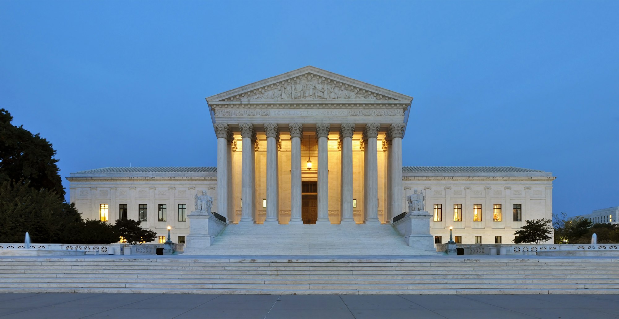 the supreme court building at twilight