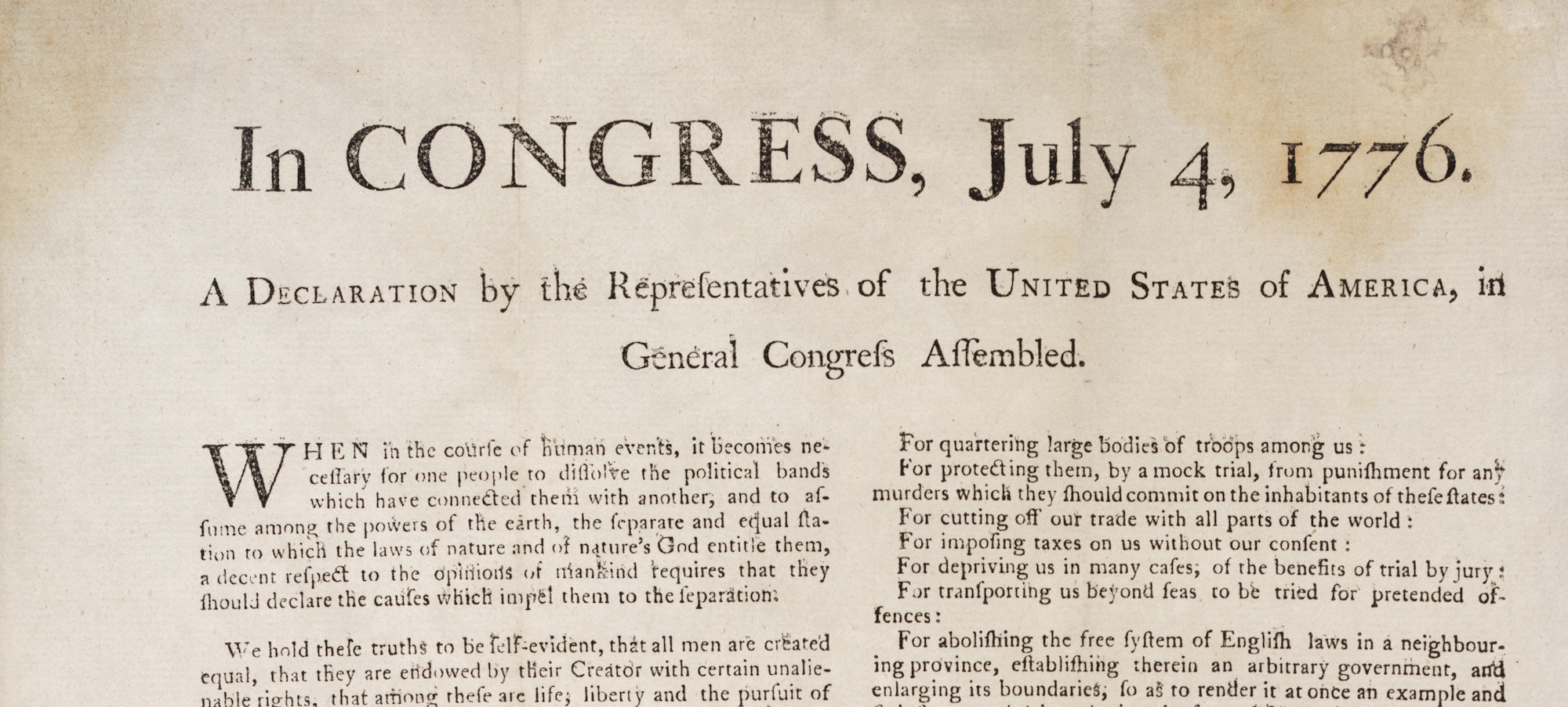 In Congress, July 4, 1776. : A declaration by the representatives of the United States of America, in general Congress assembled, United States. Continental Congress, 1776. Patricia D. Klingenstein Library, The New York Historical
