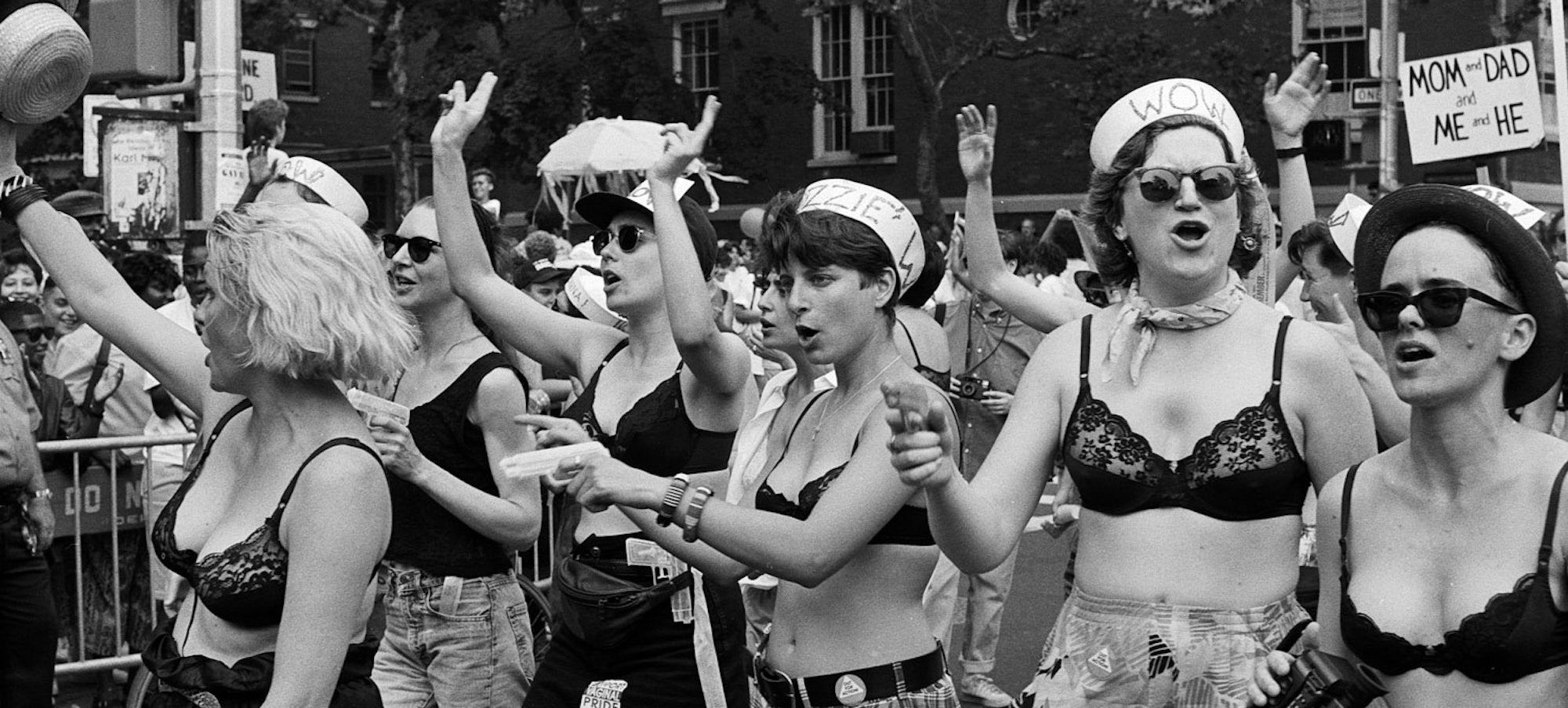 Fred McDarrah (1926–2007), photographer. Untitled (WOW Café Theater at the Annual Pride March), New York, 1991. Patricia D. Klingenstein Library, The New York Historical. Gift of the Goldman Sonnenfeldt Family