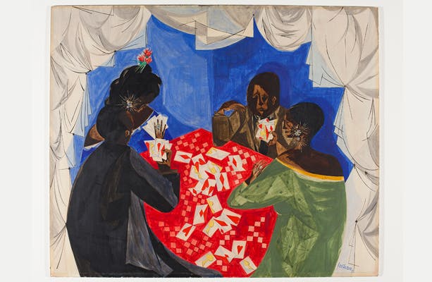 Jacob Lawrence (1917–2000), The Card Game, 1953. SCAD Museum of Art Permanent Collection, Gift of Walter O. Evans and, Mrs. Linda J. Evans