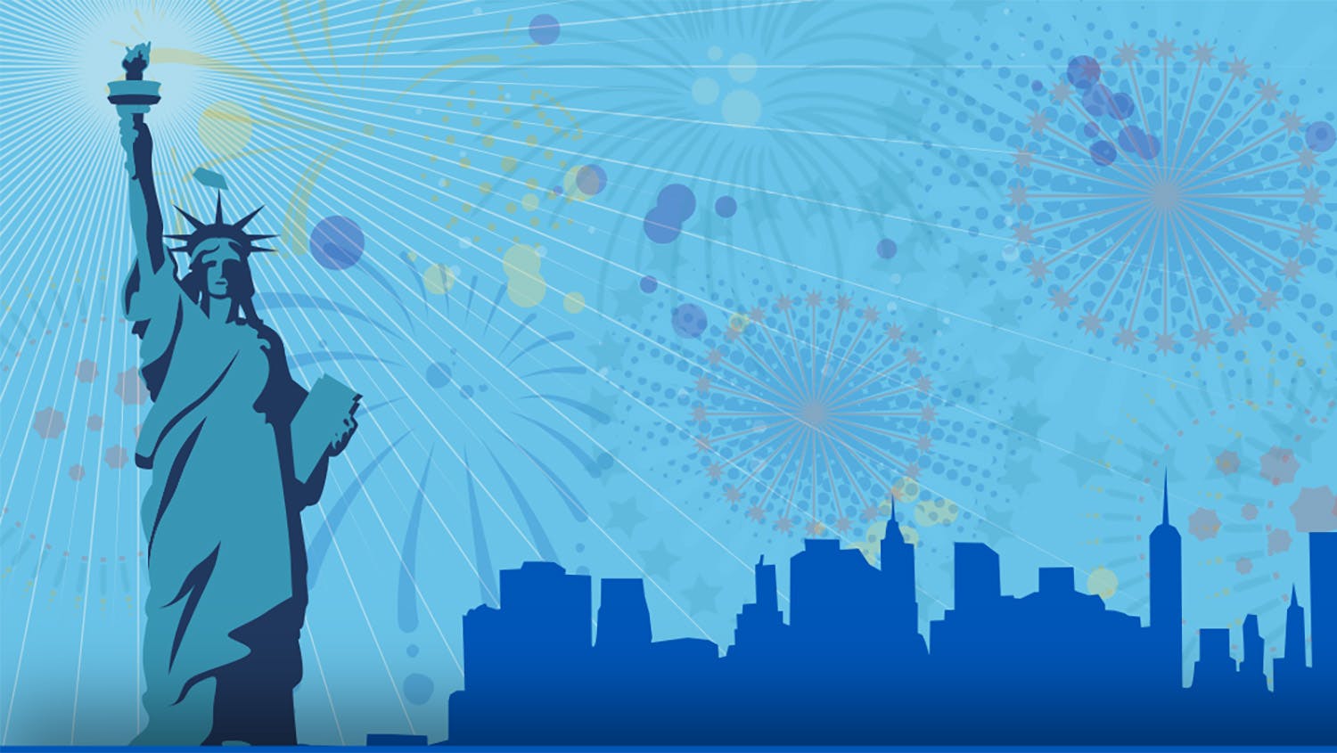 a blue header image showing the NYC skyline and the statue of liberty with fireworks