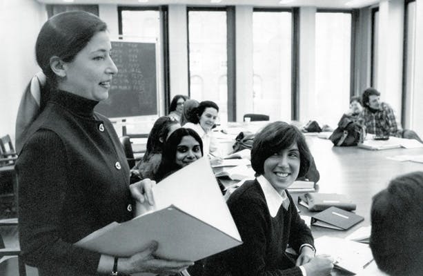 Ruth Bader Ginsburg teaching at Columbia Law School, 1972. Courtesy of Columbia Law School.