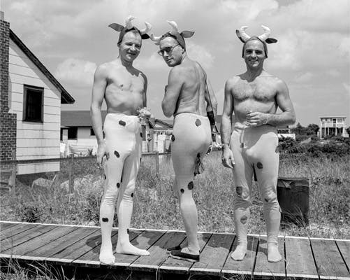 Photographer unknown, "Animal Party" at Dr. Elmer Lindsey’s house, Boat Deck, Aug 1952. Cherry Grove Archives Collection